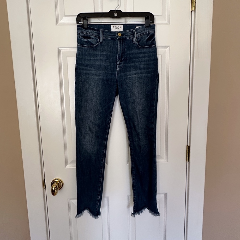 FRAME Le High Skinny Jeans raw hem Size 28